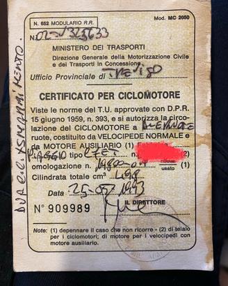 Documentazione piaggio ciao