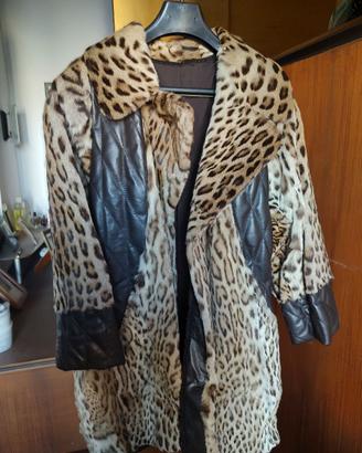 Cappotto Vintage Maculato Anni '70/'80 con Inserti
