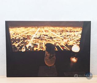 Foto su tela Chicago by night 90x60 cm