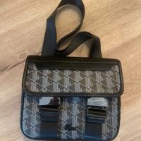 Borsa a tracolla Lacoste bianca e nera