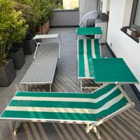 Lettini prendisole pieghevoli (3 pezzi) alluminio