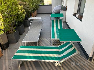 Lettini prendisole pieghevoli (3 pezzi) alluminio