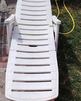 3 sedie sdraio da giardino pieghevoli con ruote