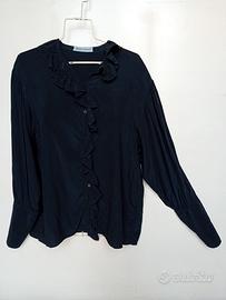 Camicia vintage Alberta Ferretti in pura seta nera