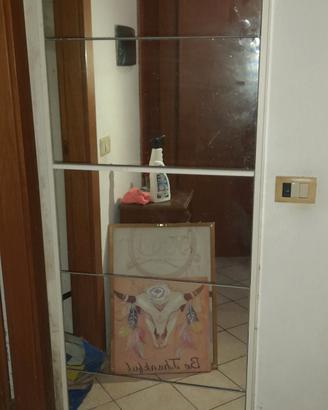 scarpiera bianca con 5 ante di vetro 