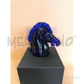 OGGETTO TESTA DI CAVALLO SEGUSO VETRO MURANO BLU