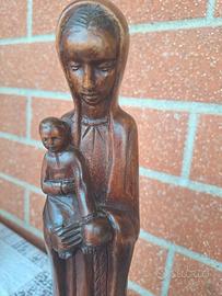 Madonna con bambino statuetta in legno
