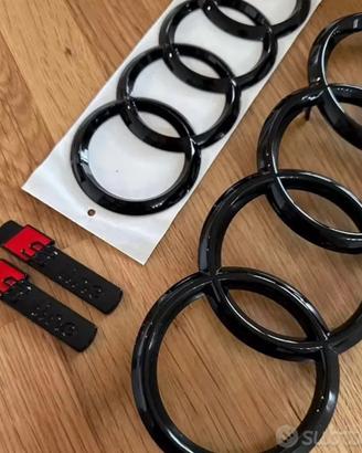 Loghi AUDI neri nero logo lucido emblema anelli