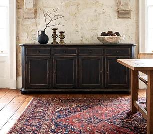 Credenza scantonata color nero anticato
