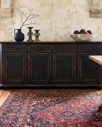 Credenza scantonata color nero anticato