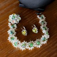 Parure Cristalli Aurora Boreale e Verde