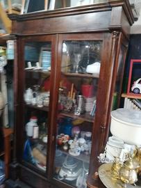 vetrina stile antico 900 di mogano firmato 