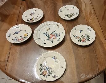 Serie N° 6 piatti Fratelli Vitali   ceramica Vecch