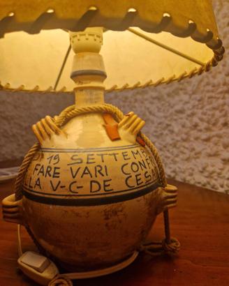 Lampada vintage da tavolo artigianale in ceramica