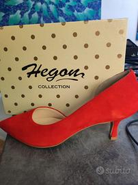 Scarpe HEGON COLLECTION camoscio rosso vera pelle