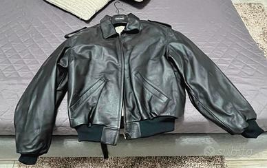 giacca aviatore vera pelle nero militare