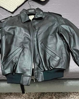 giacca aviatore vera pelle nero militare