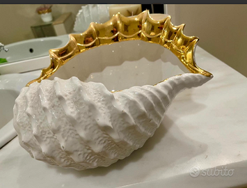 RAROcontenitoreCERAMICAformaCONCHIGLIAoroZECCHINO