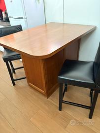 Tavolo a Penisola per Cucina in rovere antico