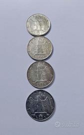 4 monete 1 Lira della serie "Impero" 1939/40/41/42