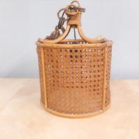 LAMPADARIO IN BAMBOO CON FILI ELETTRICI DA SISTEMA