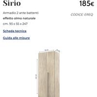 Armadio 2 ante battenti modello SIRIO