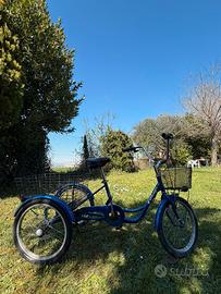 Bicicletta 3 ruote per adulti con cestino