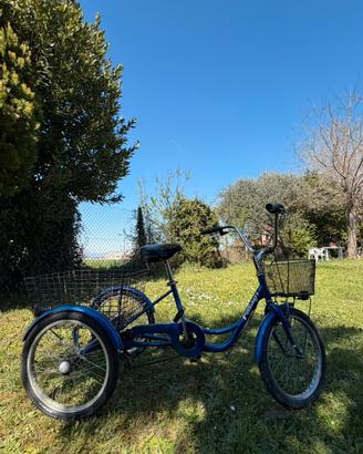 Bicicletta 3 ruote per adulti con cestino