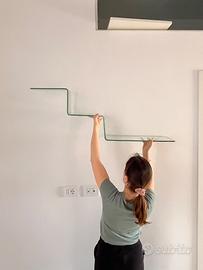 Mensola in vetro design a Zig Zag