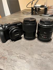 Canon Eos m6 mark 2 + 3 obiettivi + adattatore