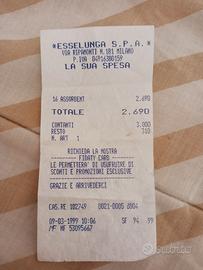 Vecchio scontrino 1999