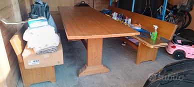 Tavolo legno e panche da esterno