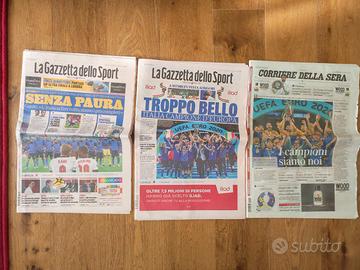 Lotto di 3 quotidiani completi su Euro 2020