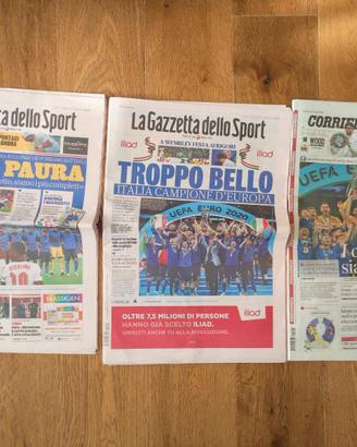 Lotto di 3 quotidiani completi su Euro 2020