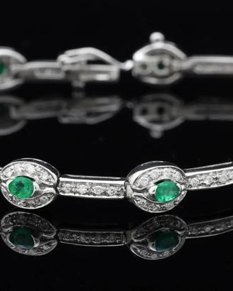 TENNIS BRACCIALE ORO BIANCO 18KT BRILLANTI BIANCHI