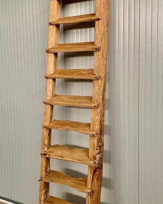 Antica scala in legno del 1920 cm 56x290