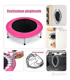 COSTWAY Mini Trampolino Elastico e Pieghevole