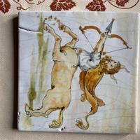 Mattonella artistica in ceramica-SAGITTARIO