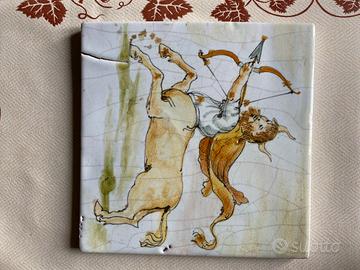 Mattonella artistica in ceramica-SAGITTARIO