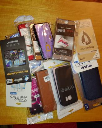 Lotto cover custodie proteggi schermo smartphone