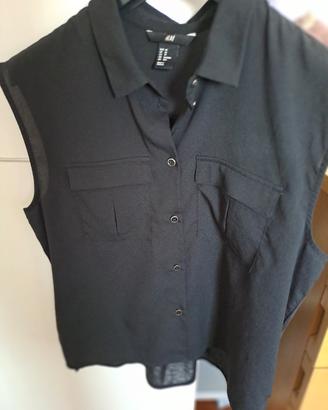 Camicia senza maniche nera h&m xs