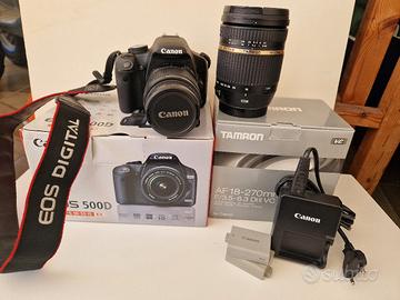 Canon EOS 500D + 2 Obiettivi (Canon 18-55mm e Tamr