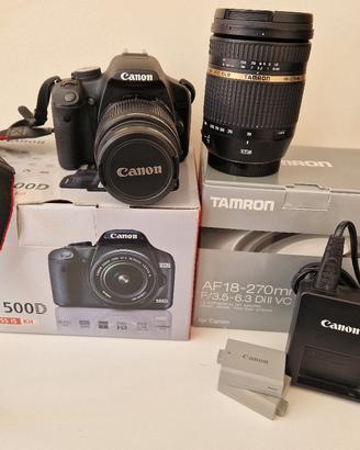 Canon EOS 500D + 2 Obiettivi (Canon 18-55mm e Tamr