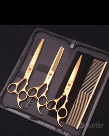 forbici toelettatura gatto cane col oro pz 3