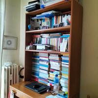 Scrivania con libreria in legno