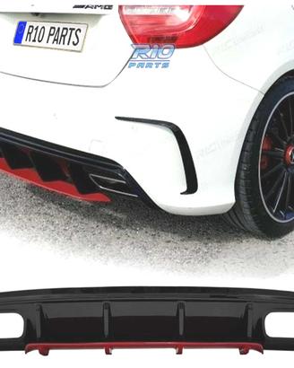 DIFFUSORE MERCEDES CLASSE A W176 LOOK AMG A45 NERO