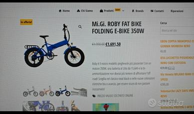 bici mi. GI. Roby fat bike folding e-bike 350 w