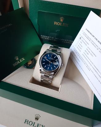 Rolex Datejust 126200 Blu 36mm NUOVO FULL 2022
