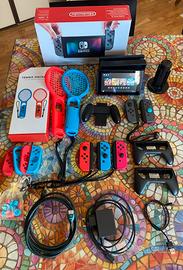 Nintendo switch + 3 Joy-con + Racchette Tennis +++