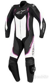 tuta moto intera donna in pelle alpinestars